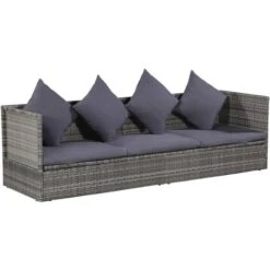 Lettino Da Giardino Grigio 200x60 Cm In Polyrattan VidaXL