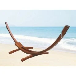 Telaio In Legno Di Larice Per Amaca Doppia Cm.410x120x130 Arredo Giardino Esterno - Salone