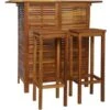 Set Tavolo E Sedia Da Bar 3 Pz In Legno Massello Di Acacia VidaXL
