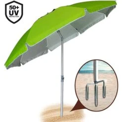 Ombrellone Mare Spiaggia Giardino 210cm In Alluminio Con Punta Tridente