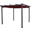 Gazebo Pergola Da Esterno Struttura In Acciaio Colore Burgundy, 3x3 M