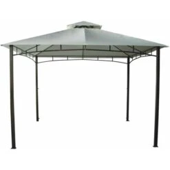 Gazebo Da Giardino Deluxe In Acciaio Doppio Tetto, 3x3 M