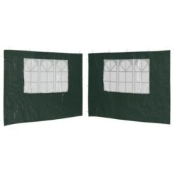 Parete Per Tendostruttura In PE 2pz Con Finestra Verde VidaXL