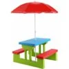 Tavolo Da Picnic Per Bambini Con Parasole Pieghevole Set Di Tavolo E Panche Per Giardino Esterno