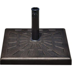 Outsunny Base Ombrellone Rettangolo, Supporto Per Parasole In Acciaio E Base In Resina Per Poterlo Riempire Con Acqua E Sabbia