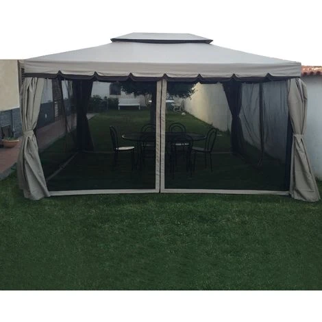 4 ZANZARIERE LATERALI DI RICAMBIO 3X4 PER GAZEBO DA GIARDINO
