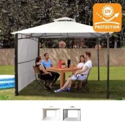Gazebo 3,3x3,3 Metri Giardino Bar Veranda Mercato Pagoda Antigua Uv
