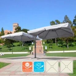 Ombrellone Giardino 3x3 Doppio Braccio Alluminio Per Bar Hotel Contract Oslo Modello Stile: Con Balza