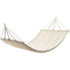 Amaca Con Asta 210 X 150 Cm Crema VidaXL