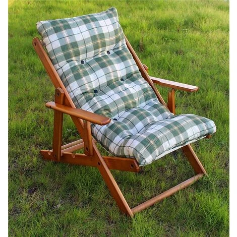 POLTRONA RELAX VERDE SCOZZESE COMODONA IN LEGNO 3POSIZIONI CON CUSCINO IMBOTTITO - immagine 3