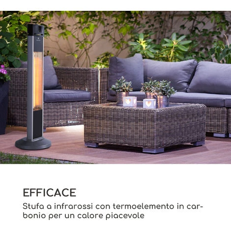 Blumfeldt Heat Guru Riscaldatore A Irraggiamento 2000W 3 Livelli Telecomando Argento - immagine 3