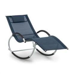 Blumfeldt Westwood Rocking Chair Sdraio A Dondolo Ergonomica Alluminio Blu