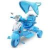 Triciclo A Spinta Con Pedali Per Bambini LT854 SPECIAL Luci Suoni Con Maniglione Colore: Azzurro