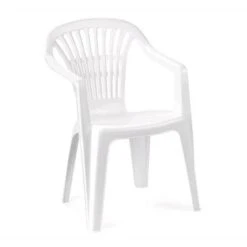 Sedia Da Giardino In Resina Mod. Ischia Con Braccioli Impilabile BIANCA