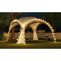 Bc-elec - HOPW-LED35G Pergolato Da Giardino 3,5x3,5m Con Illuminazione A LED E Collettore Solare. Tenda Per Feste, Padiglione Giardino, Tendone