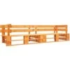 Divano Da Giardino Su Pallet 2 Posti Marrone Miele In Legno VidaXL