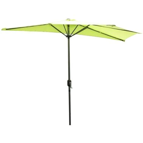 Semi Ombrello In Acciaio Inossidabile E Poliestere Da 2,7 M Con Albero Da 38 Mm, Ombrello Con Manovella (Centinaia Di Verde)