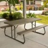 Tavolo Con Panche Picnic Lifetime Hdpe 183x145x74h - Losa
