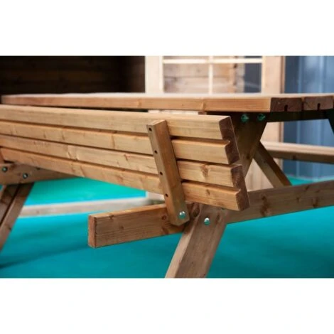 Tavolo Da Pic Nic Tavolino In Legno Con Panche Picnic Giardino Campeggio Esterno - immagine 3