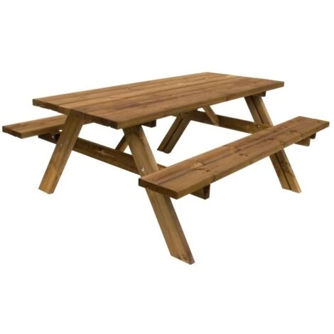 Tavolo Da Pic Nic Tavolino In Legno Con Panche Picnic Giardino Campeggio Esterno - immagine 4