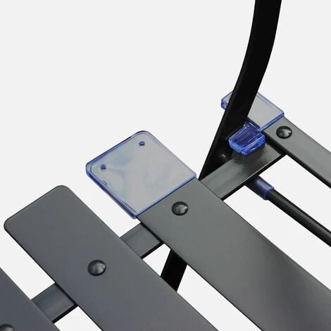 Set Da Giardino, Bar Bistro, Pieghevole - Modello: Emilia, Rotondo, Colore: Grigio Antracite - Tavolo ø60cm, Con Due Sedie Pieghevoli, Acciaio Termolaccato - immagine 5