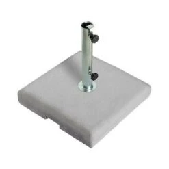 Base Per Ombrellone In Cemento Bianco Quadrata Cm50x50 Peso 50kg Arredo Giardino
