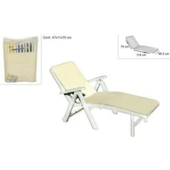 Cuscino Lettino Tenerife Beige 189x58,5x2,5cm