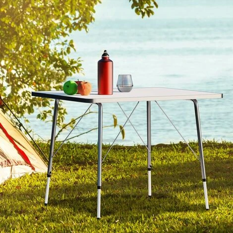 Deuba Tavolo Da Campeggio Pieghevole In Alluminio Altezza Regolabile 80x54cm Tavolino Spiaggia Giardino Balcone Terrazza Picnic - immagine 2