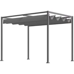Outsunny Gazebo Pergola Con Telo Scorrevole Per Esterni, 298 X 213 X 222 Cm