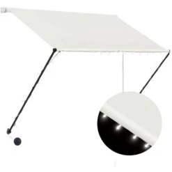 Tenda Da Sole Retrattile Con LED 100x150 Cm Crema VidaXL