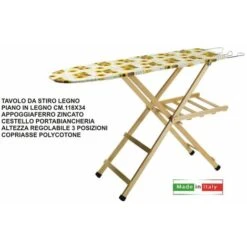 TAVOLO DA STIRO LEGNO FAGGIO NATURALE