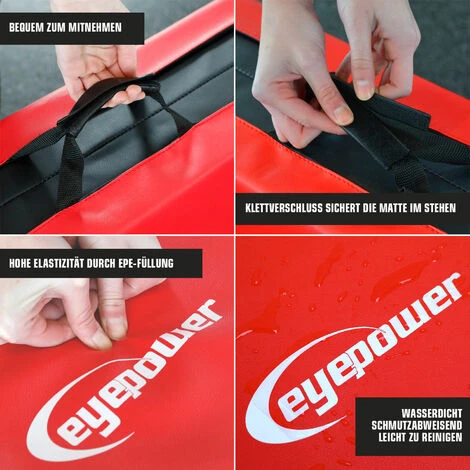 Eyepower RG20 Materassino Da Sport 200x100x8cm Soffice Pieghevole Rosso-Nero - immagine 2