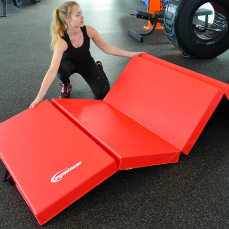 Eyepower RG20 Materassino Da Sport 200x100x8cm Soffice Pieghevole Rosso-Nero - immagine 4