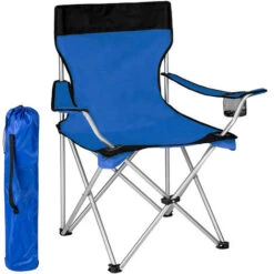 Sedia Pieghevole Da Campeggio Con Borsa Camping Sedia Spiaggia Da Esterno Blu