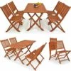 Set Da Pranzo Da Giardino Sydney Tavolo E Sedie 4+1 Legno D'Acacia Certificato FSC® Salotto Da Esterni