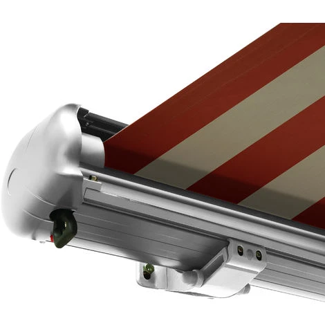 NEMAXX Tenda A Cassonetto Tenda Da Sole Elettrica A Cassonetto Completa Con Led, Tenda Da Sole Beige-arancione, Cassonetto Bianco, Radiocomando, Impermeabile 350x300 Cm (3,5x3m) - immagine 2