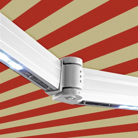 NEMAXX Tenda A Cassonetto Tenda Da Sole Elettrica A Cassonetto Completa Con Led, Tenda Da Sole Beige-arancione, Cassonetto Bianco, Radiocomando, Impermeabile 350x300 Cm (3,5x3m) - immagine 4