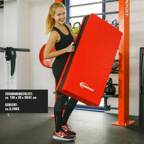 Eyepower RG20 Materassino Da Sport 200x100x5cm Soffice Pieghevole Rosso-Nero - immagine 3