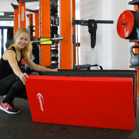 Eyepower RG20 Materassino Da Sport 200x100x5cm Soffice Pieghevole Rosso-Nero - immagine 4