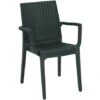 POLTRONA SEDIA RESINA DAFNE ANTRACITE EFFETTO RATTAN PER TERRAZZI BAR