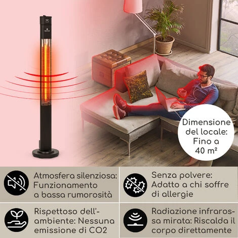 Blumfeldt Heat Guru Plus Radiatore 2000 W 3 Livelli Riscaldanti Telecomando Nero - immagine 3