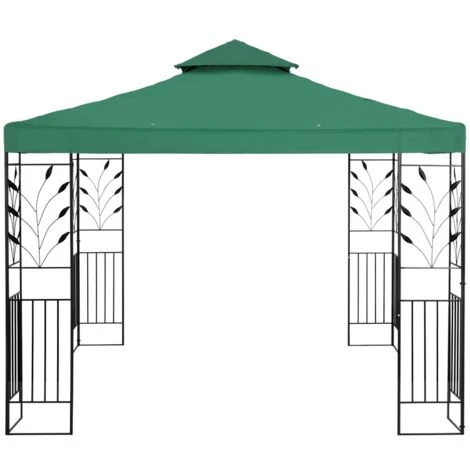 Gazebo Da Giardino E Terrazzo In Metallo Tendone Feste 3 X 3 M In Verde Scuro - immagine 2