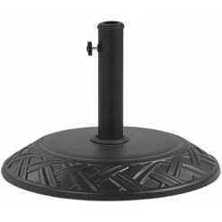 Base Per Ombrellone In Cemento E Acciaio Nero Rotonda ⌀ 50 Cm Capaci