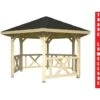 GAZEBO DA GIARDINO IN LEGNO D' ABETE NORDICO - Cm 337(diametro) - ITALFROMGIARD2
