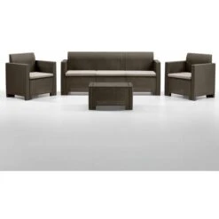 SALOTTINO DA GIARDINO IN POLIPROPILENE NEBRASKA 5 POSTI MARRONE