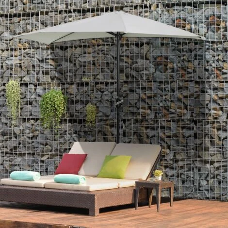 Outsunny Ombrelloni Da Giardino Arredamento Esterni Ombrellone Da Terrazza Esterno Impermeabile Protezione UV Bianco - immagine 2