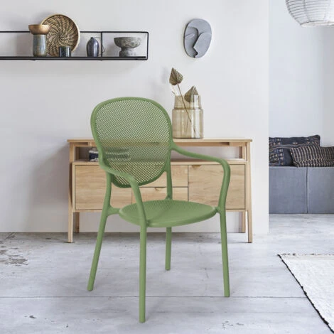 Sedia Design Moderno Per Cucina Bar Ristorante Esterno In Polipropilene Clara Colore: Verde - immagine 2