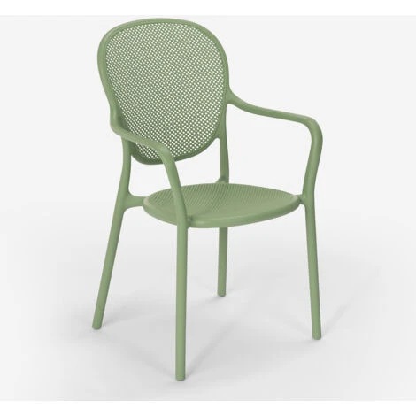 Sedia Design Moderno Per Cucina Bar Ristorante Esterno In Polipropilene Clara Colore: Verde - immagine 3