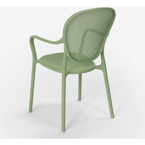 Sedia Design Moderno Per Cucina Bar Ristorante Esterno In Polipropilene Clara Colore: Verde - immagine 4