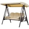 Outsunny Dondolo Da Giardino 3 Posti Con Tetto Inclinabile E Cuscini Imbottiti